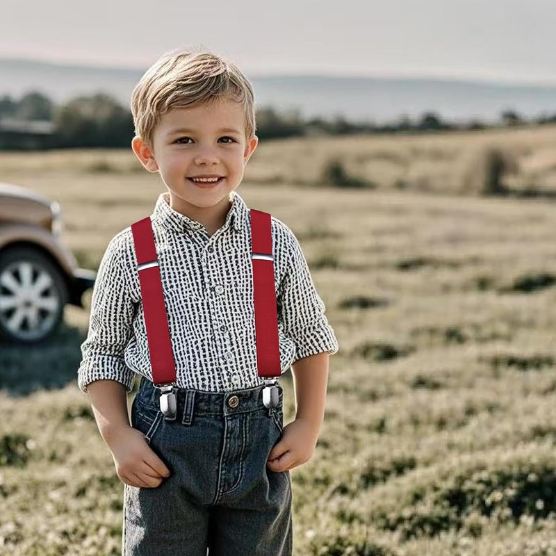 Branduce Solid Color Baby Boy Suspender with 4 Strong Clips Adjustable Kids Y Back Suspenders - Image 4